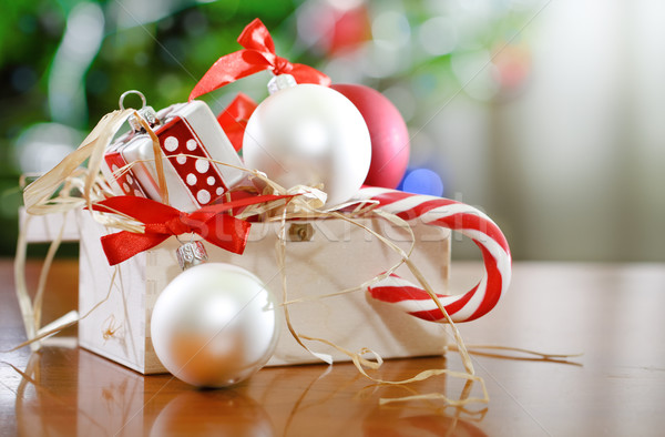 Box with Christmas decorations  Stock photo © dashapetrenko