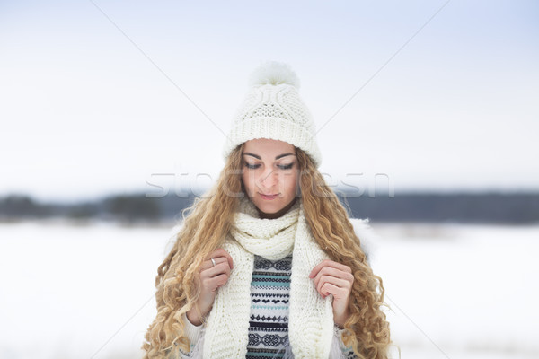Cute young woman in wintertime outdoor Stock photo © dashapetrenko