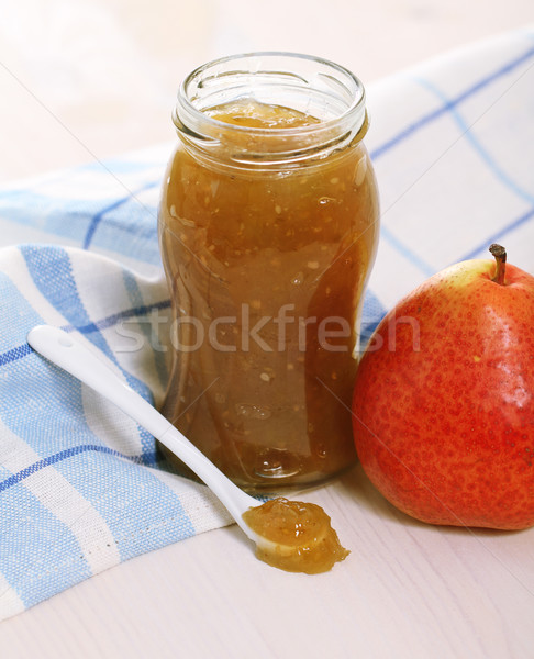 Birne Marmelade Holztisch frischen Essen Natur Stock foto © dashapetrenko