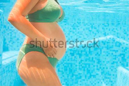 Rear view of sexy girl near the pool Stock photo © dashapetrenko