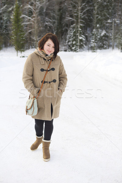 Cute young woman in wintertime outdoor Stock photo © dashapetrenko