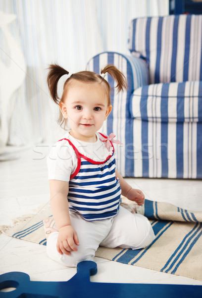 Portrait of the one year old baby girl  Stock photo © dashapetrenko