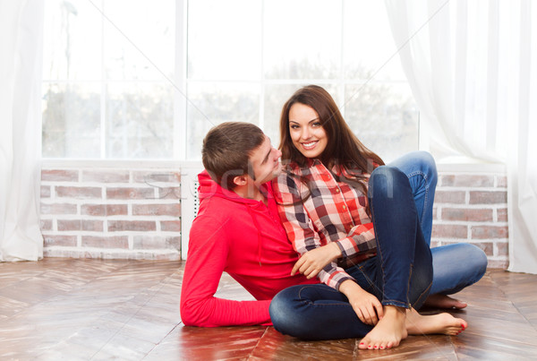 Couple in love at home relaxing  Stock photo © dashapetrenko
