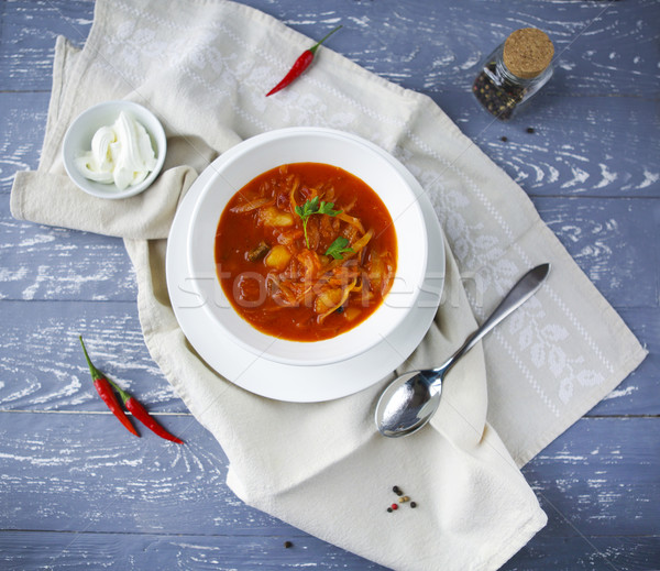 Foto stock: Russo · vermelho · sopa · verde · Óleo