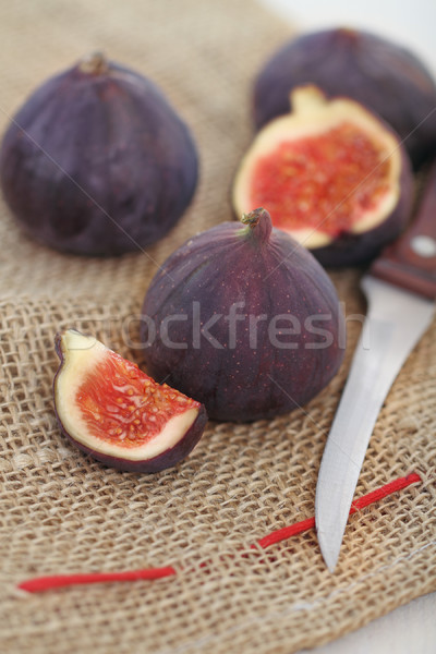 świeże rustykalny nóż czerwony deser słodkie Zdjęcia stock © dashapetrenko