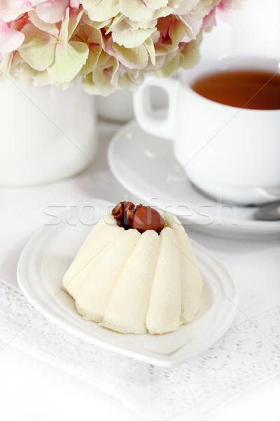 Delicious vanila cake with coffee Stock photo © dashapetrenko