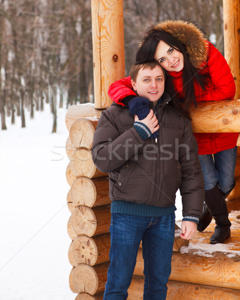 [[stock_photo]]: Heureux · hiver · parc · amour