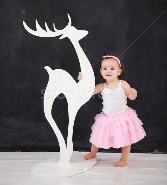 Portré egyéves baba visel balett öltöny Stock fotó © dashapetrenko