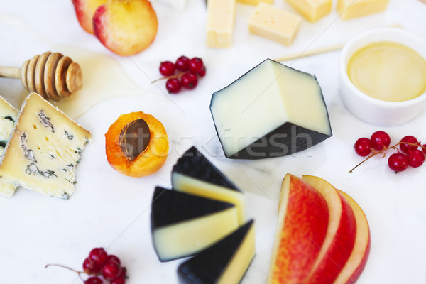 Plate antipasti snack on marble board  Stock photo © dashapetrenko