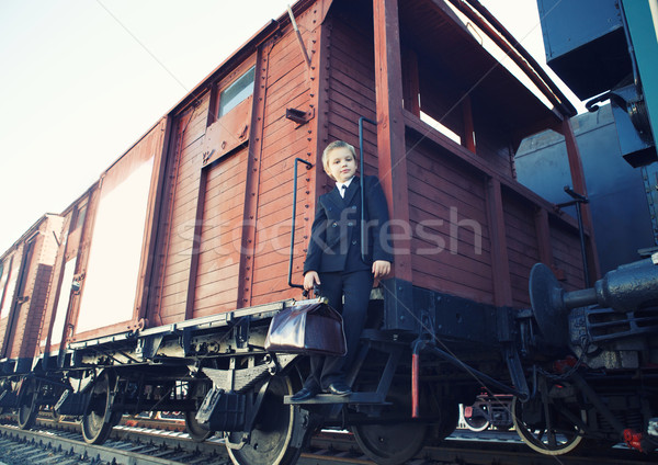 little boy with a suitcase Stock photo © dashapetrenko