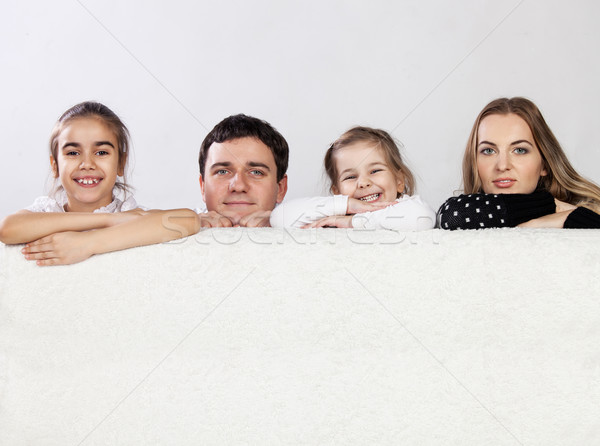 Stock fotó: Boldog · fiatal · család · kettő · gyerekek · nő
