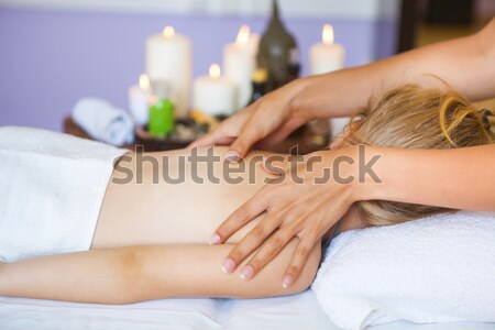 Retrato mulher jovem tratamento de spa cara massagem Foto stock © dashapetrenko