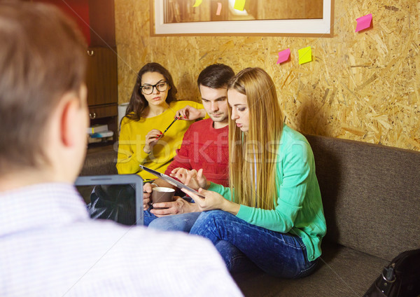 Stock photo: Business team at work with financial reports 