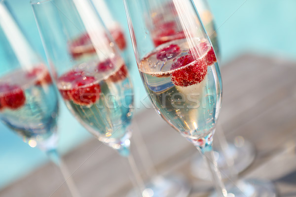 шампанского очки малиной лет бассейна вечеринка Сток-фото © dashapetrenko