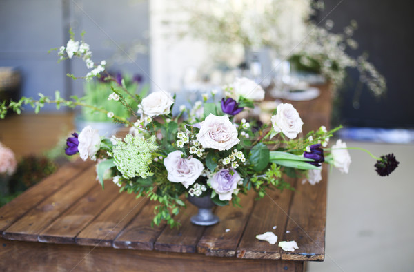 Stockfoto: Boeket · roze · bloemen · tabel · natuur