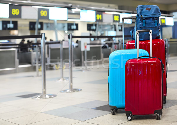 Gepäck Flughafen Gebäude Hintergrund blau Stock foto © dashapetrenko