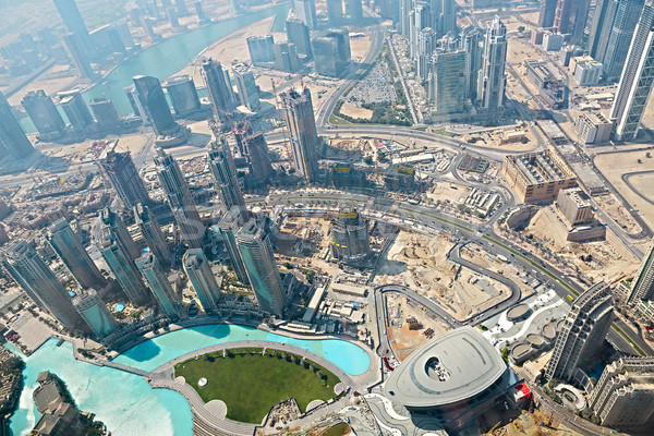 Widok z lotu ptaka wzrost burj khalifa Dubai pustyni Zdjęcia stock © dashapetrenko