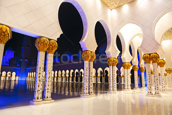 清真寺 夜 阿拉伯聯合大公國 阿布扎比 天空 崇拜 商業照片 © dashapetrenko