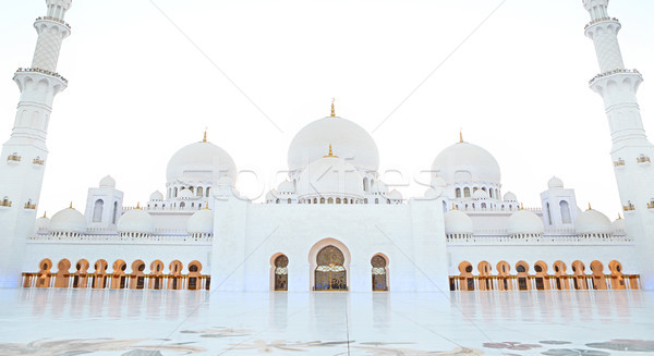 Moskee avond Verenigde Arabische Emiraten Abu Dhabi hemel aanbidden Stockfoto © dashapetrenko