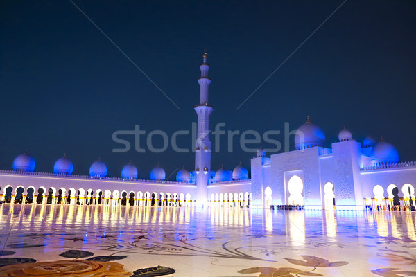 Moskee nacht Verenigde Arabische Emiraten Abu Dhabi hemel aanbidden Stockfoto © dashapetrenko