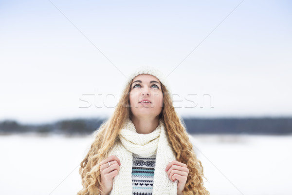 Cute young woman in wintertime outdoor Stock photo © dashapetrenko