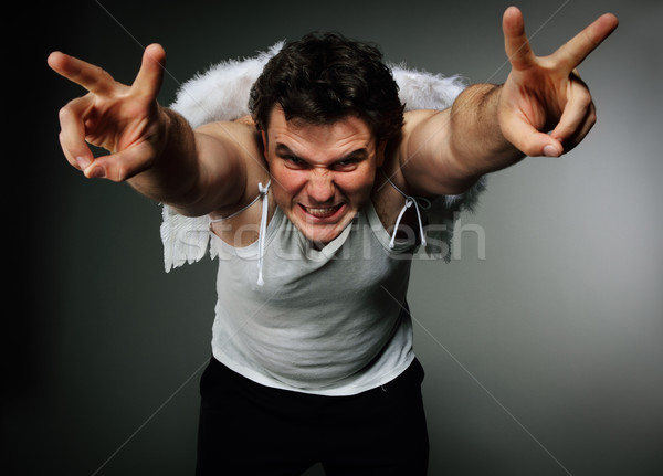 Mr. Angel with white wings Stock photo © dashapetrenko