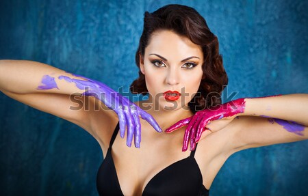 красивой Sexy молодые брюнетка женщину Сток-фото © dashapetrenko