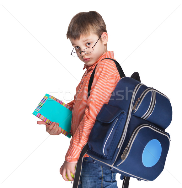 Schoolchild in glasses with apple  Stock photo © dashapetrenko