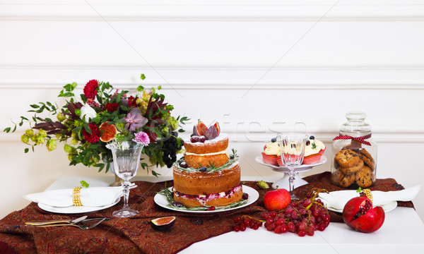 Dessert table serviced for a wedding Stock photo © dashapetrenko