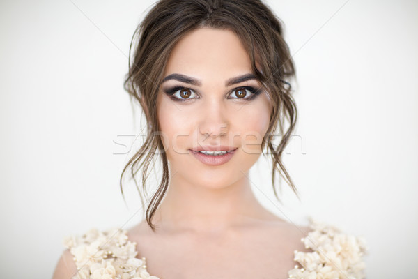 Porträt schönen jungen Frau weiß Stock foto © dashapetrenko