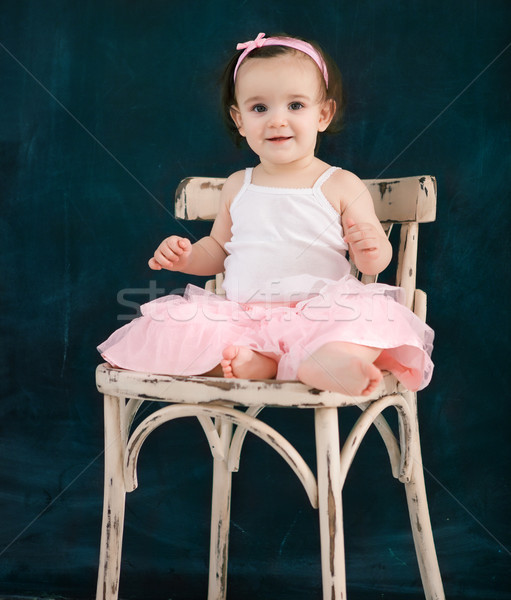 Portrait of the one year old baby wearing ballet suit indoor Stock photo © dashapetrenko