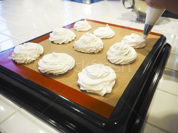 Chef making meringue Stock photo © dashapetrenko