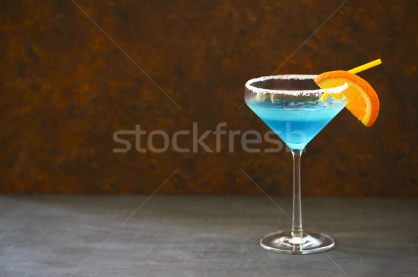 Cocktail blau dunkel Parteien Feiertage Wasser Stock foto © dashapetrenko