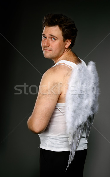 Mr. Angel with white wings Stock photo © dashapetrenko