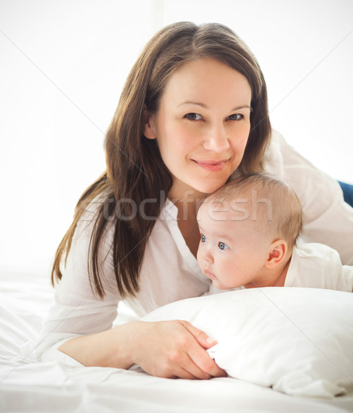 Stock photo: Portrait of mother and child laughing and playing