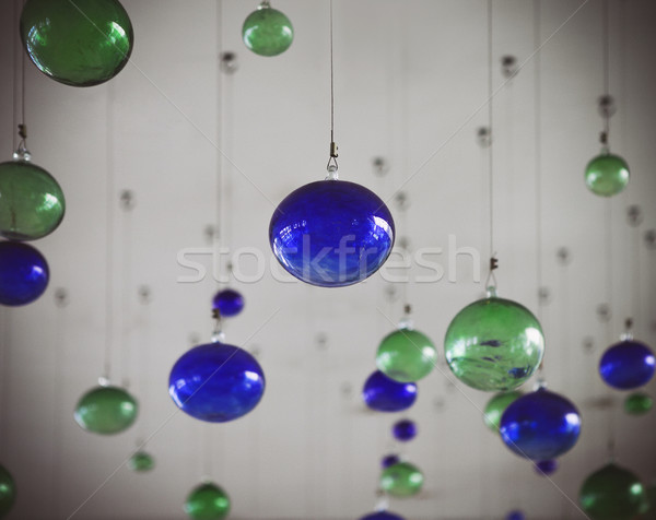 Hanging light bulbs with depth of field Stock photo © dashapetrenko