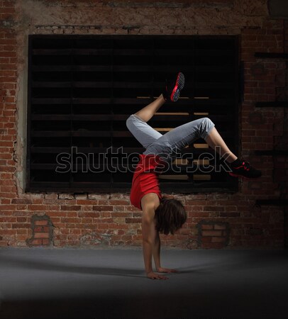 Young blonde girl jumping  Stock photo © dashapetrenko