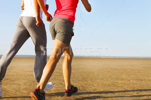 Paar jogging buiten lopers opleiding Stockfoto © dashapetrenko
