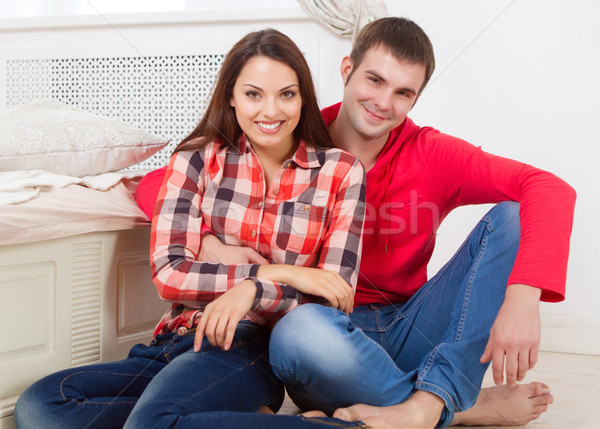 Couple in love at home  Stock photo © dashapetrenko