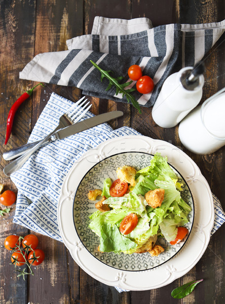 Grilled Chicken Caesar Salad with Cheese and Croutons  Stock photo © dashapetrenko