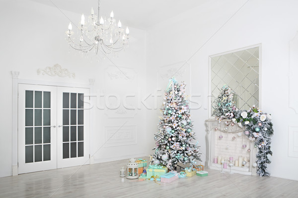 Christmas tree background with decoration Stock photo © dashapetrenko