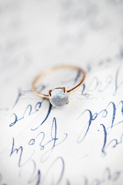 Wedding invitations and vintage ring Stock photo © dashapetrenko