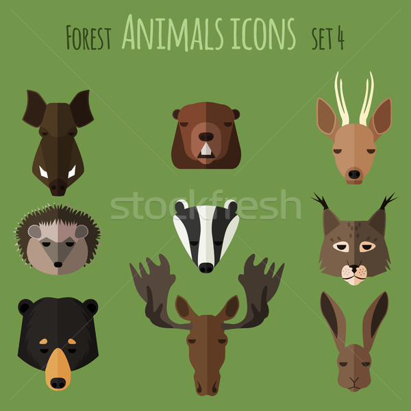 Wald Tiere Symbole Gesicht Natur Stock foto © Dashikka
