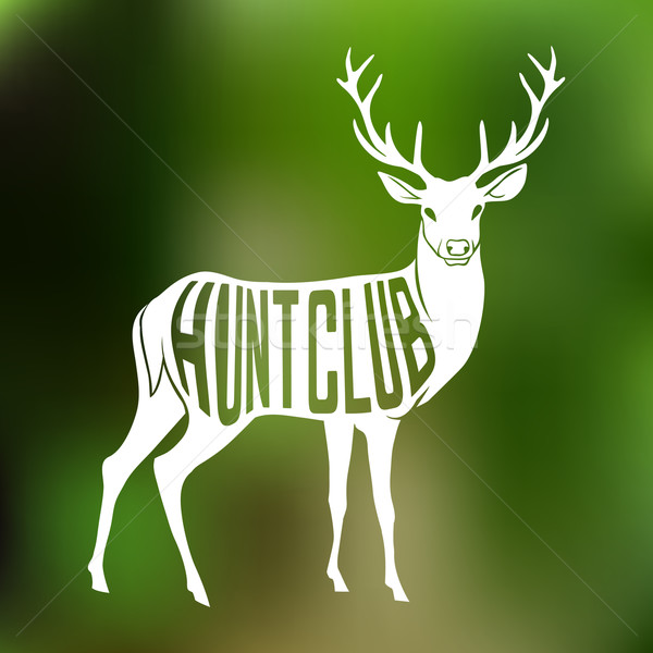 Deer Silhouette with text inside on blur background. Hunt club concept Stock photo © Dashikka