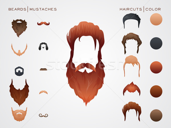 Beards and Mustaches, Hairstyles constructor Stock photo © Dashikka