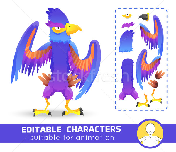 Big monster bird with huge beak and wings. Neutral character. Suitable for animation, video and game Stock photo © Dashikka