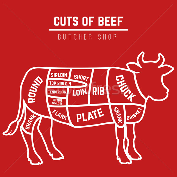 Beef cuts diagram Stock photo © Dashikka