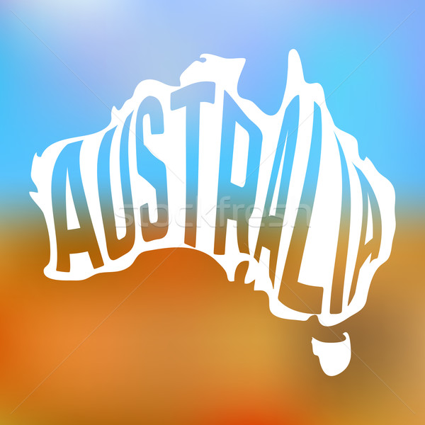 Australian map with text inside on blur background Stock photo © Dashikka