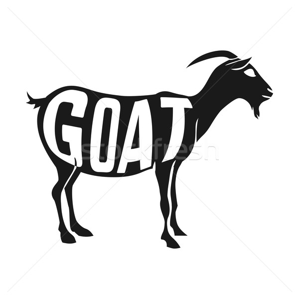 Creative design of goat inside animal silhouette isolated black on white background Stock photo © Dashikka