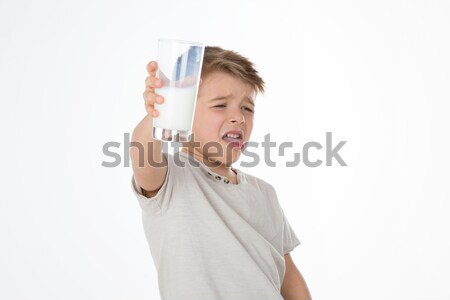 Stock photo: profile of drinking kid 